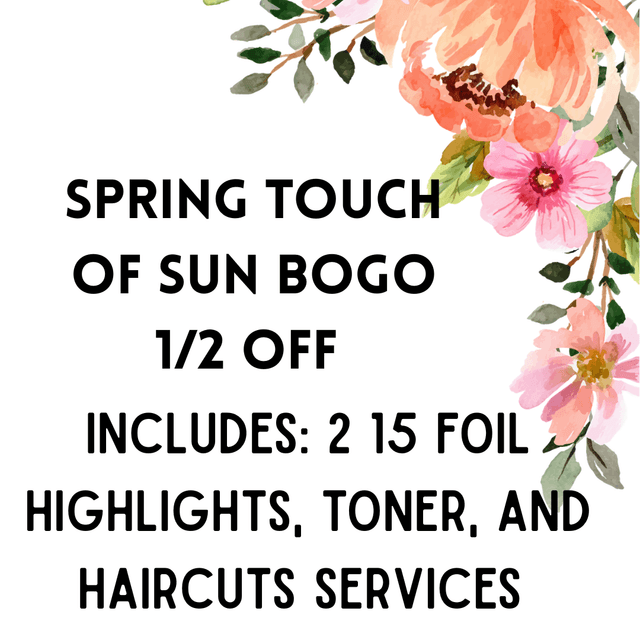 Spring Touch of Sun BOGO 1/2 off at Mary Roberts Hairstyling in Glenpool, OK